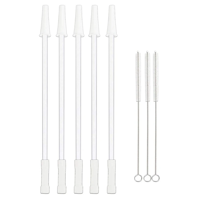 

Compatible Gallon Bottle,Reusable Adjustable Straws For 128Oz 64Oz Gallon Jug, 1/Half Gallon Water Bottle - 5 Straws Set