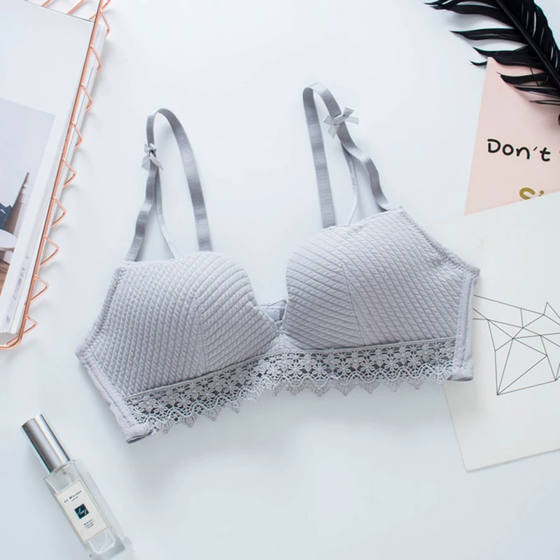 Женский бюстгальтер пуш-ап Roseheart черный красный или серый беспроводной кружевной