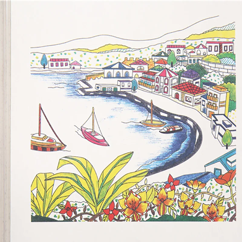 Раскраска для детей и взрослых во Франции путешествий снятия стресса рисования