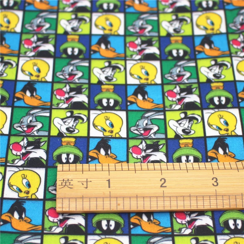 45*140 см пэчворк с принтом персонажа Полиэстеровая хлопковая маска ткань для шитья