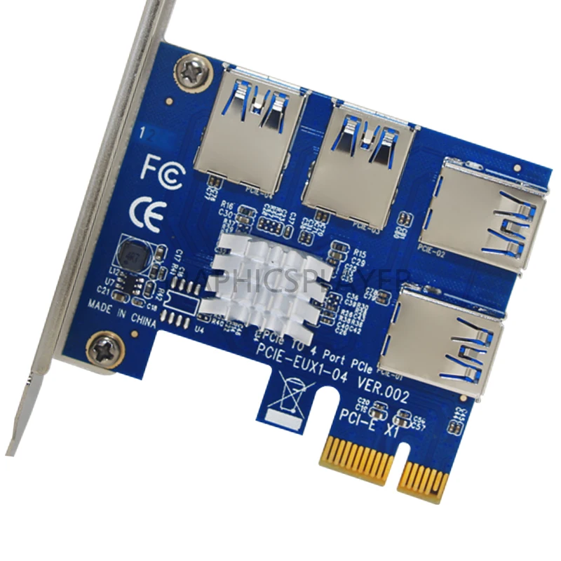 Новая карта PCIe 1 до 4PCI express 16X Слоты Райзер PCI-E 1X к внешнему 4 слота PCI-e адаптер порт