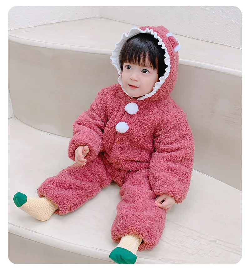 

Autumn Winter New Cute Newborn Baby Boy Girl Clothes Long Sleeve Hoddies Rabbit Baby Romper Clothes Keep Warm