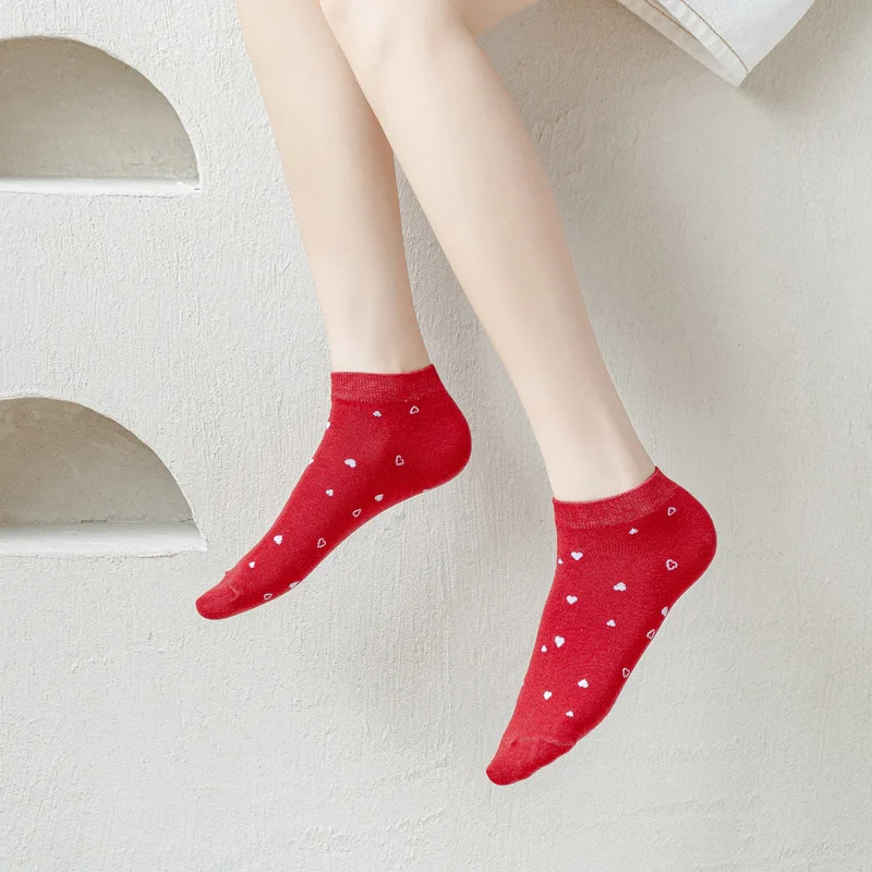 Japanese Style Women Cute Socks Print Strawberry Korean Funny 5 Pairs/Lot Girls Cotton Knitted Kawaii White Short Socks Sets