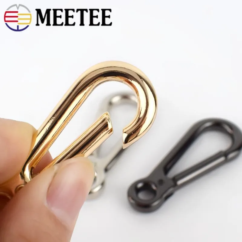 Meetee 2/4pcs Metal Accessory Snap Spring Hook Bag Shoulder Strap Hang Buckle Keychain DIY Chain Hardware Decor Materials BF033|Пряжки и