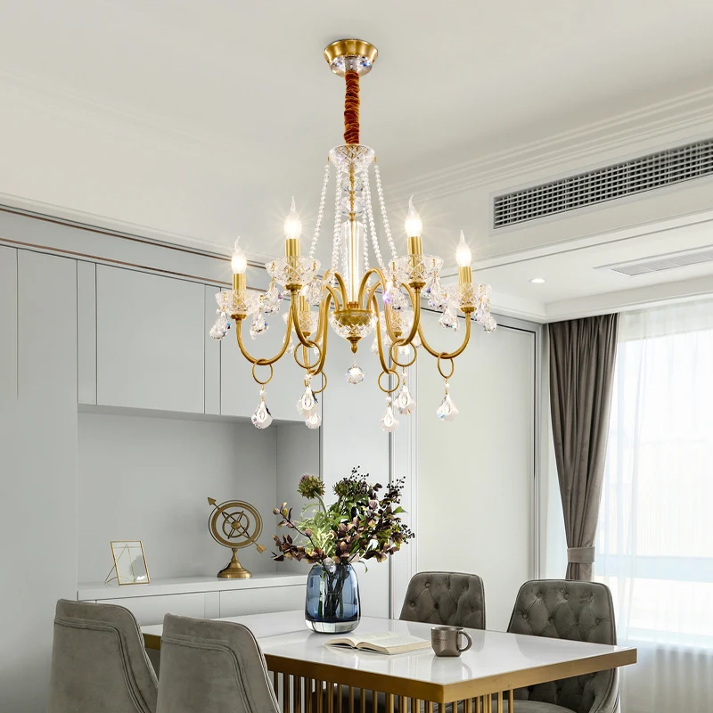 Arte Copper Hotel Lighting Rustic Ceiling Chandelier Lamp Vintage Crystal Retro Dining Room Chandeliers Led Candelabro | Лампы и