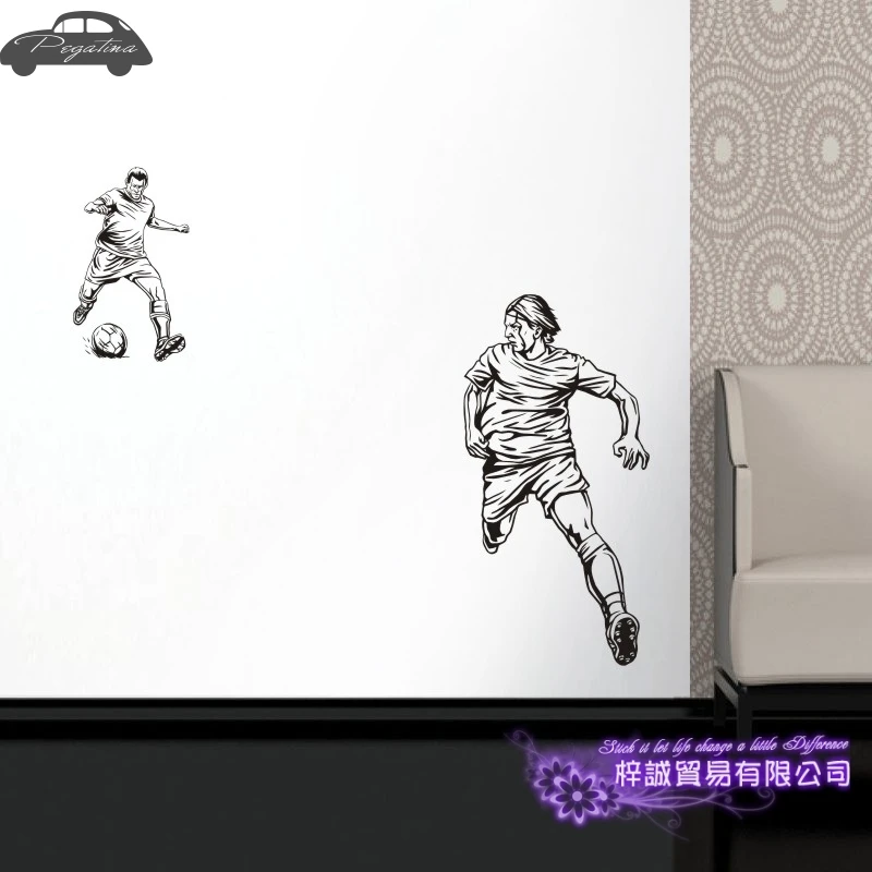 Football Player Wall Sticker Sports Decal Kids Room Decoration Posters Vinyl Car Soccer | Дом и сад
