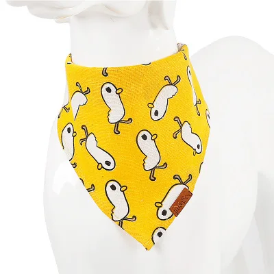 yellow Аксессуары для домашних животных треугольная повязка Модный хлопковый шарф для собак бантики зимние банданы для кошек маленькие Большие Животные - Цвет: yellow