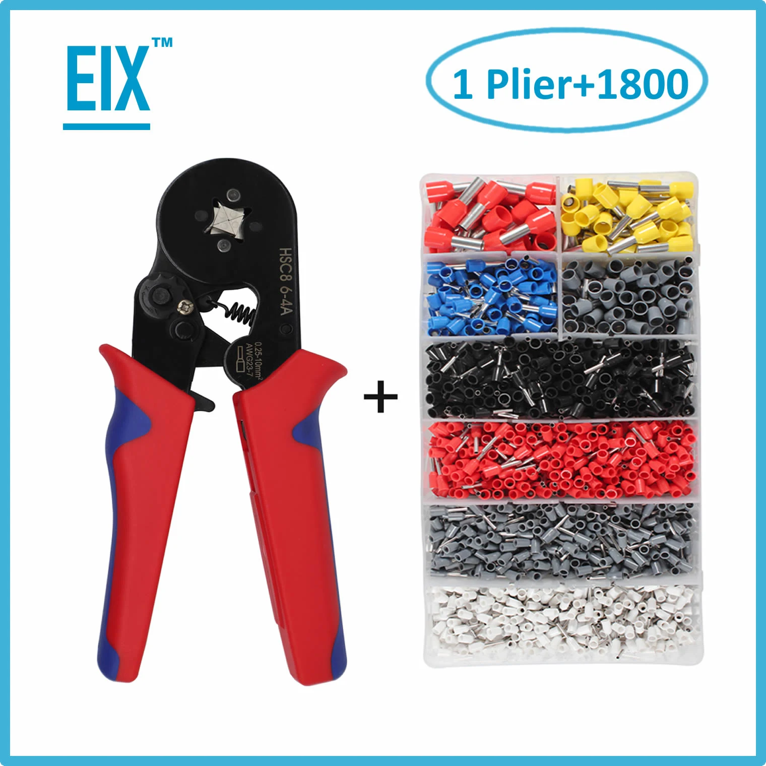 

Crimp Wire Ferrules Kit Hexagonal Sawtooth Ratchet Crimping Set Wire Terminal Crimper Connector Plier Set Insulated Terminator