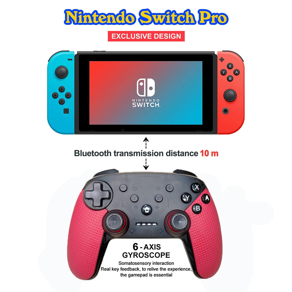 WUIYBN беспроводной геймпад переключатель Pro контроллер bluetooth-джойстик с NFC для nintendo переключатель игровой машины и ПК паровой