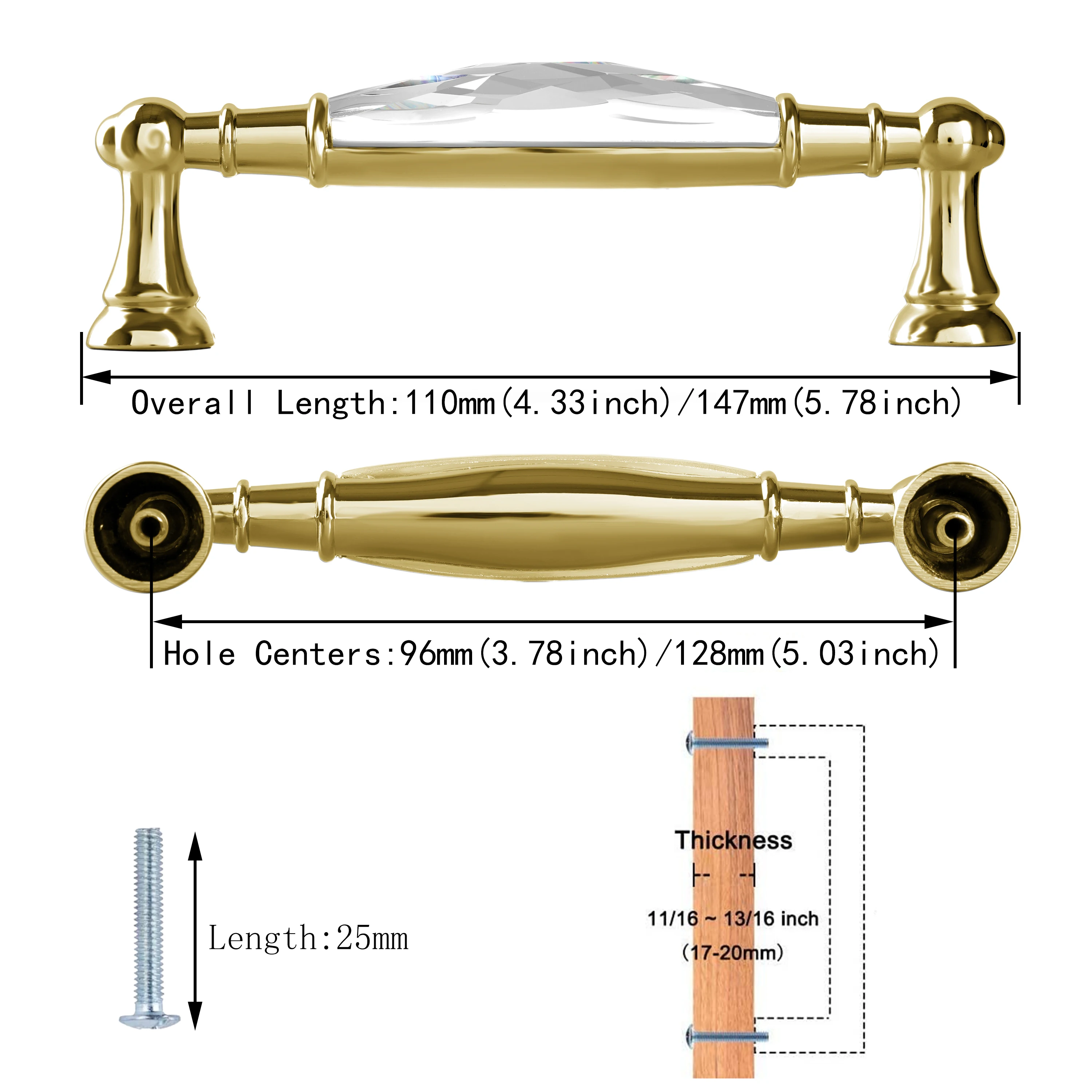 10 pieceslot wardrobe cabinet kitchen pull handle crystal handles for furniture crystal knobs drawer gold home decoration free global shipping