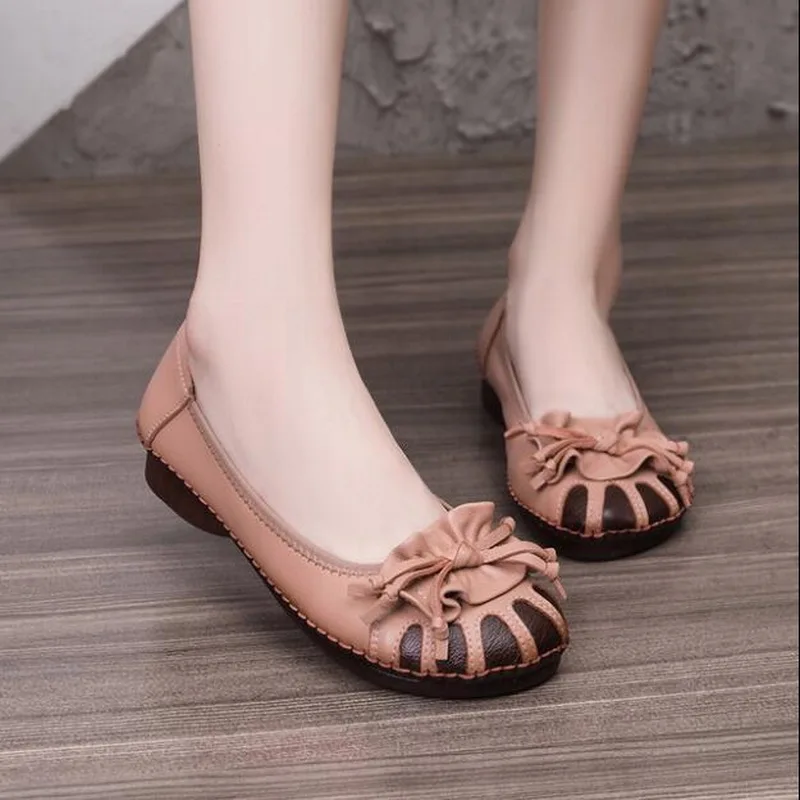 2021 Spring Ladies Fashion Women Shoes Elegant Comfort Woman's Casual OL Office Shoes Leisure Handmade Sheepskin Single Shoes