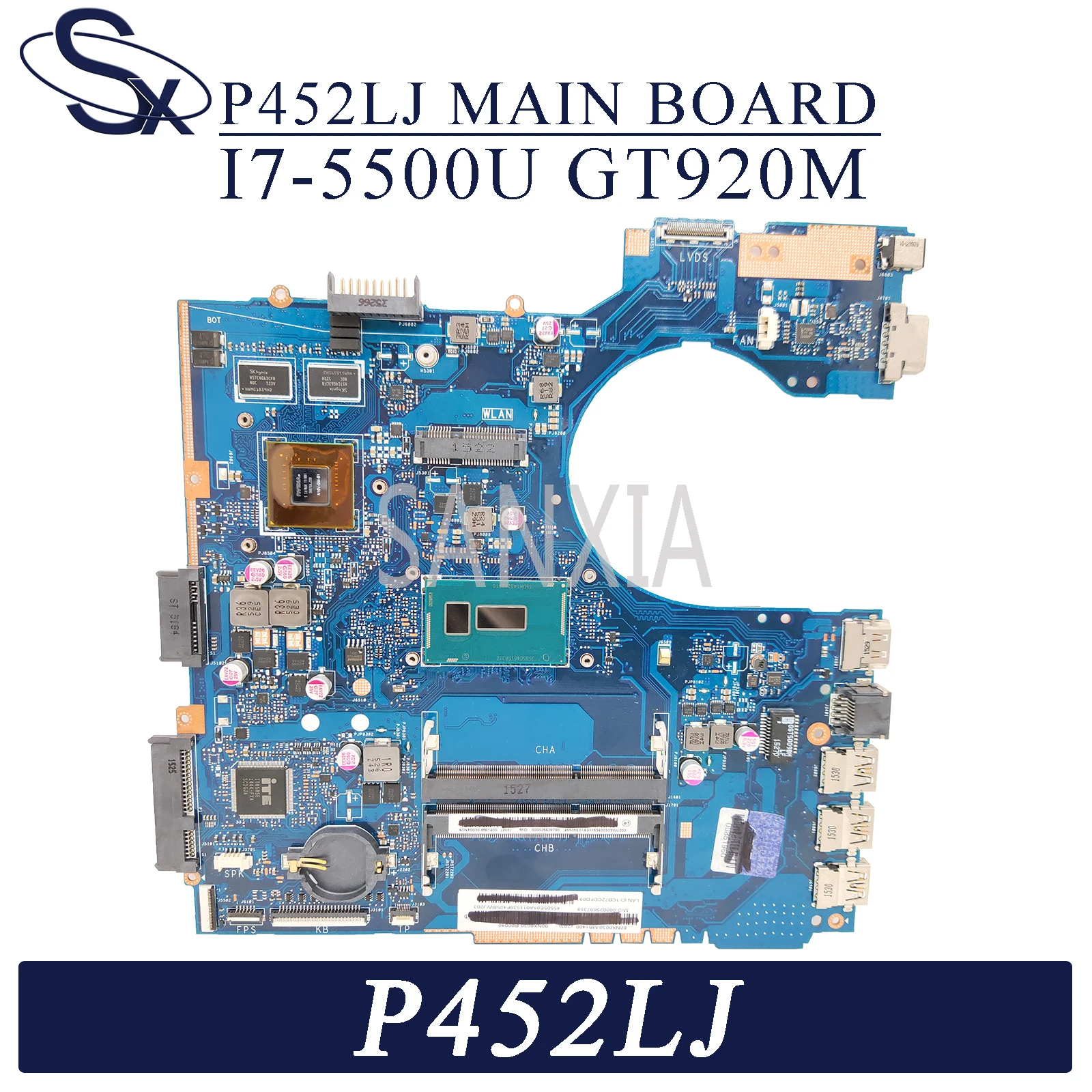 

KEFU P452LJ Laptop motherboard for ASUS P452LJ original mainboard I7-5500U GT920M