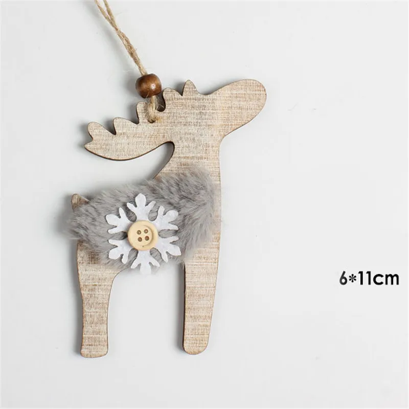 Рождественский подарок подвеска из натурального дерева с Санта Клаусом оленем