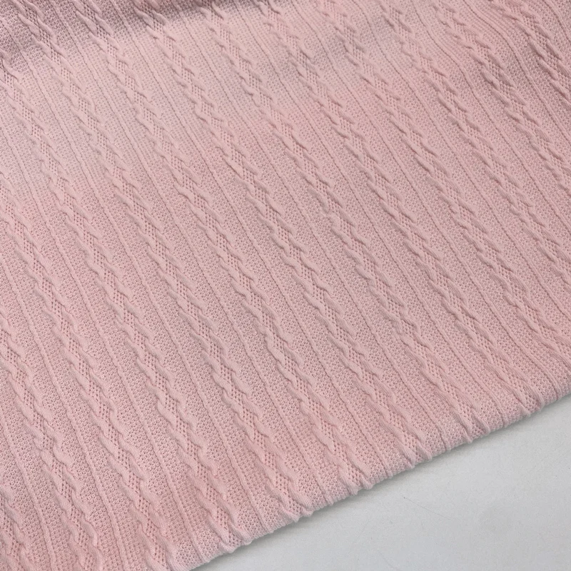 Трикотажный свитер ткань с узором твердый низ высококачественные манжеты