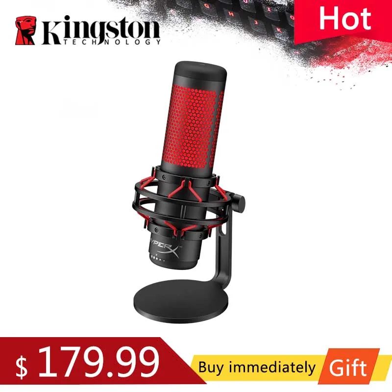 Профессиональный микрофон Kingston HyperX QuadCast s для киберспорта компьютерный прямого