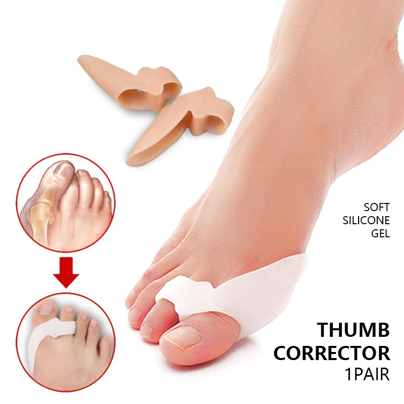 

1Pair Silicone Gel Thumb Corrector Bunion Small Toe Protector Separator Hallux Valgus