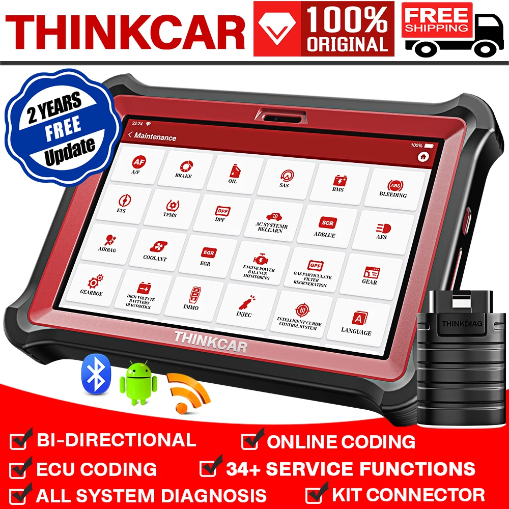 

THINKCar ThinkTool Pad 10 OBD2 Scanner Diagnostic Tool All System Diagnosis with 34+Special Functions ECU Coding OBD Code Reader