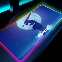 anime mat mouse pad with rgb desk table deco gaming carpet gamer computer backlit keyboard mat pad on the table deskmat