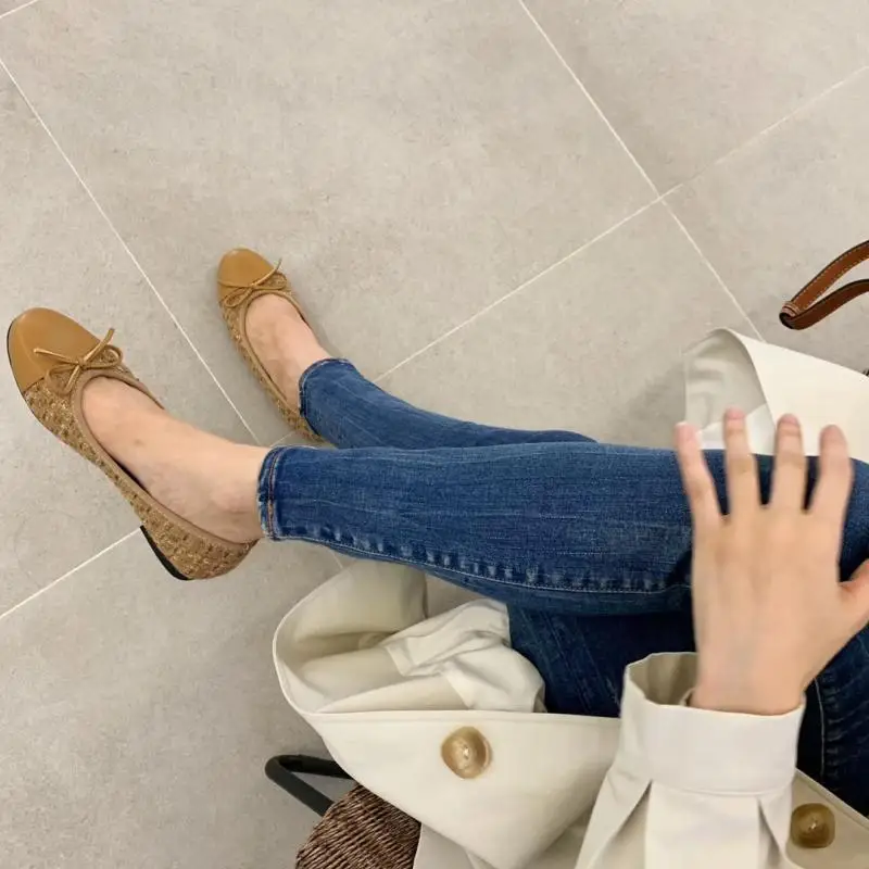 

Shallow Mouth Shoes Woman Comfortable And Elegant Round Toe Casual Female Sneakers Bow-Knot Flats Butterfly Dress Ballerinas Lac