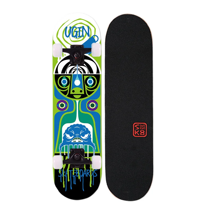 

Professional Maple Skateboard 4 Wheel Action Shape Maple Skateboard Street Brushing Drift Board Rullebrett Entertainment BY50HB