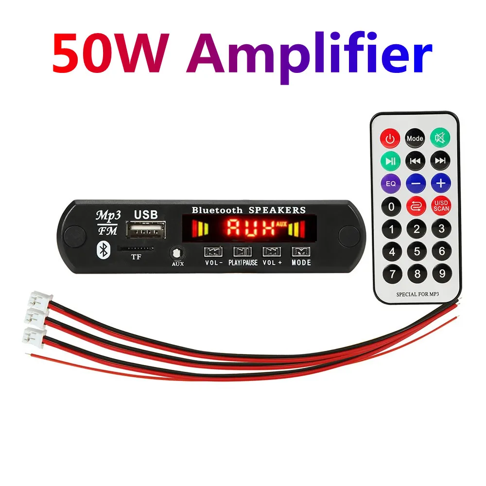 

12V 50W MP3 WPE Decoder Board Audio Module USB TF Radio Bluetooth5.0 Wireless Music Car Player With Remote Control