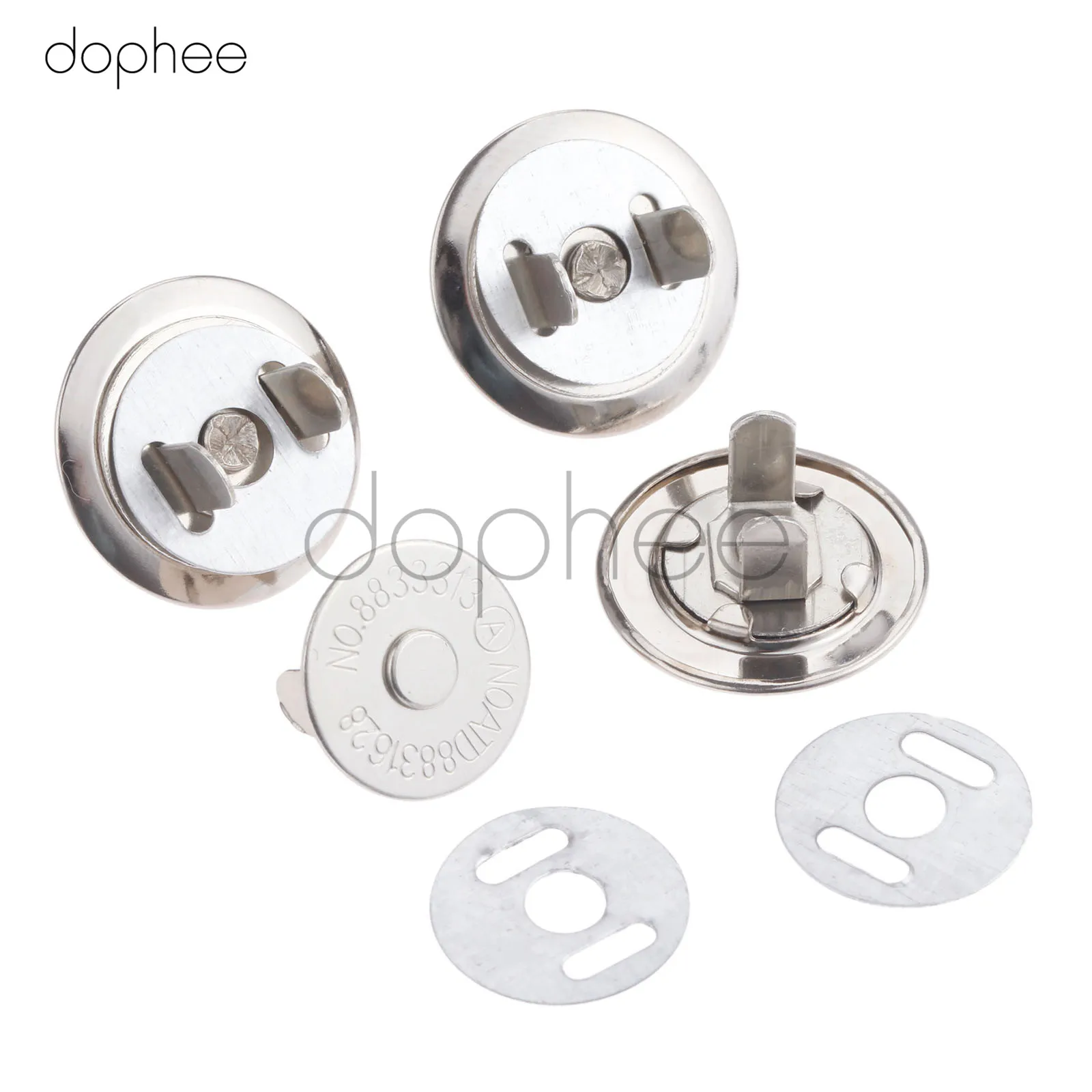 Dophee 10 шт. 16/18 мм серебристые магнитные заклепки для женских сумок кошельков