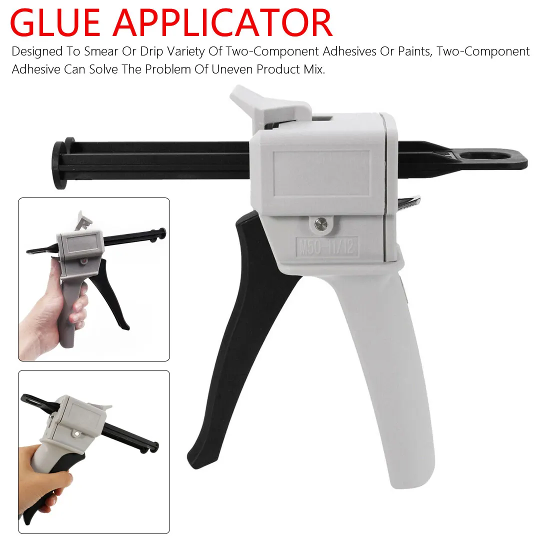 

50ml Glue Gun 1: 1 Two Component AB Epoxy Sealant Glue Gun Adhensive Glue Applicator Squeeze Mixed Manual Caulking Gun Dispense