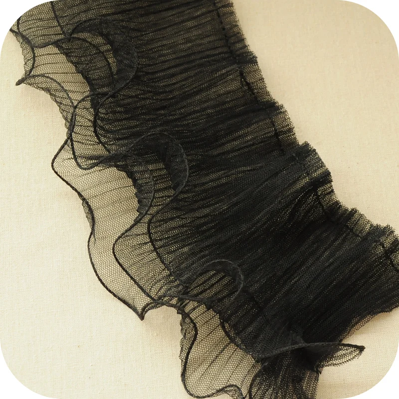 Трехслойная плиссированная сетчатая кружевная лента с оборками сделай сам