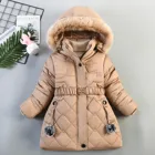 Детское пуховое пальто, Зимняя парка с хлопковой подкладкой для маленьких мальчиков и девочек, утепленные Длинные куртки, верхняя одежда для малышей