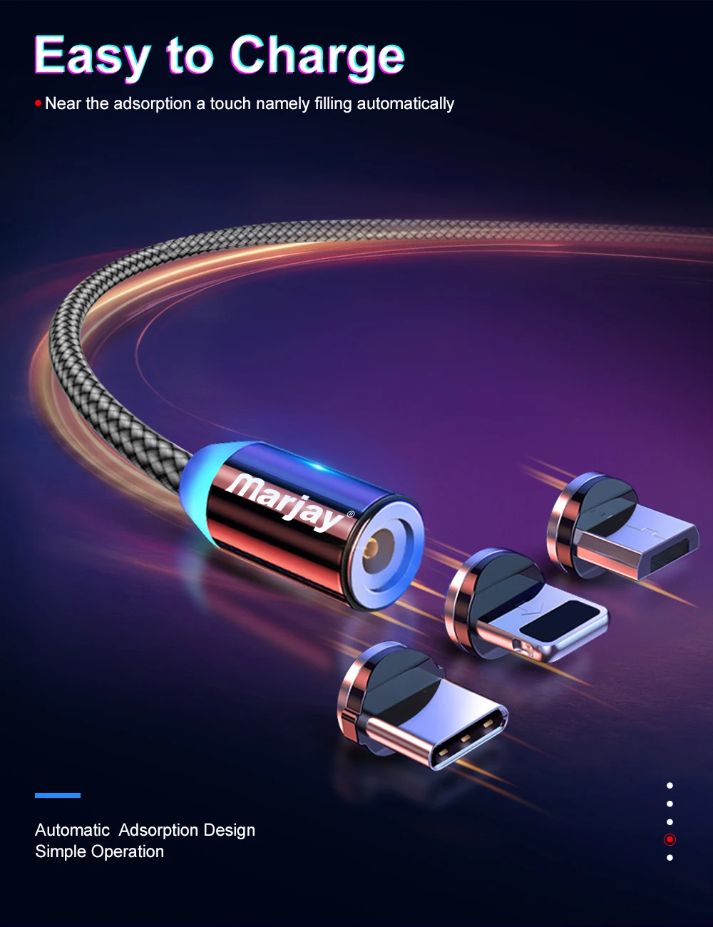 Marjay, магнитная зарядка зарядное устройство, магнитный кабель Micro USB кабель для iPhone, samsung, Android, быстрая зарядка, магнит, usb type-C кабель, шнур для мобильного телефона, провод
