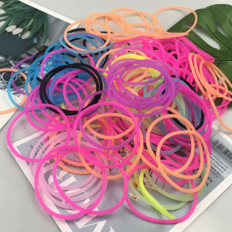 

10pcs Women's Fashion Candy Color Rubber Hair Bands Elastic Hair Ties Silicone Hairband Scrunchies Bracelet Girls Accessories