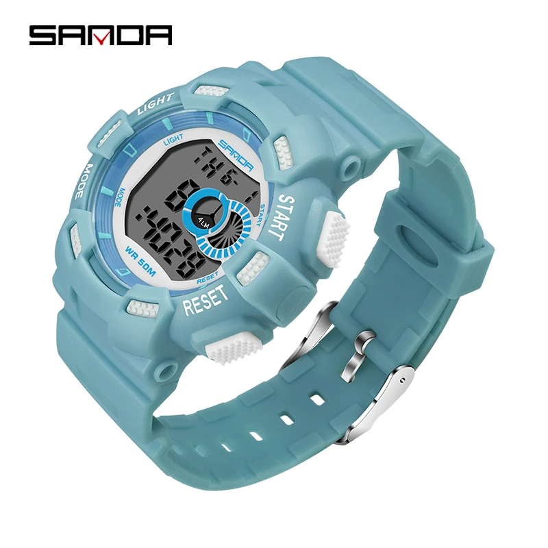 light blue Детские часы для мальчиков спортивные повседневные водонепроницаемые часы цифровой светодиодный Будильник с датой часы детский подарок на день hombre Reloj Deportivo - Цвет: light blue