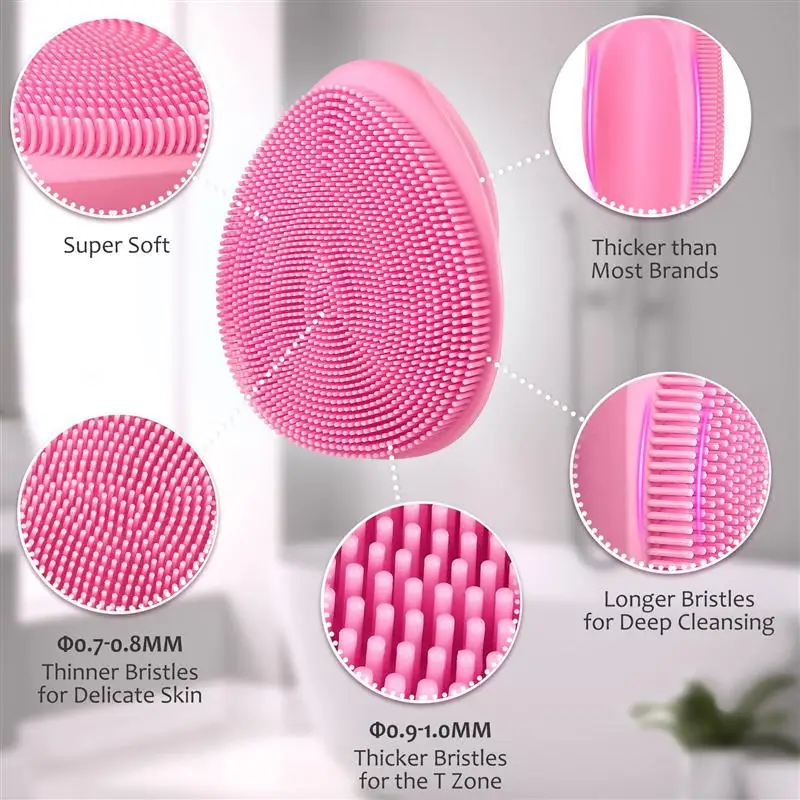 

ETEREAUTY 2pcs Safe Silicone Comfortable Face Cleansing Brush