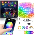Новогодняя гирлянда, светодиодная гирлянда с Bluetooth, 5 м, 10 м, RGB, подвесные украшения для рождественской елки, декоративная светильник вая гирлянда, сказосветильник щение для домашней комнаты