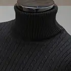 Зимний мужской Однотонный свитер с высоким воротником, трикотажная универсальная Водолазка с длинным рукавом, модель мужской свитер и пуловер для осени и зимы