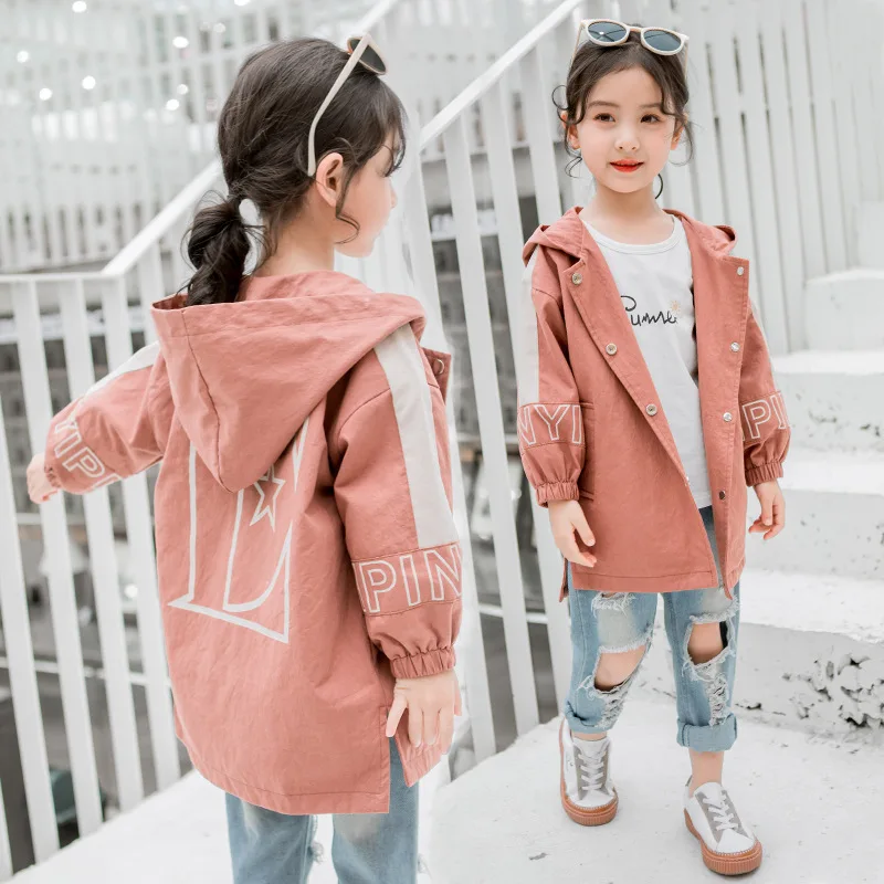 Ветровка для девочек-подростков коллекция 2019 года осенняя куртка девочек плащ