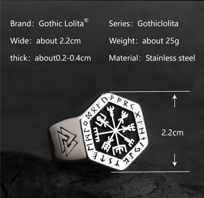 Vegvisir кольца из нержавеющей стали для мужчин Скандинавская мифология Руна викингов индекс кольцо Модные ювелирные изделия