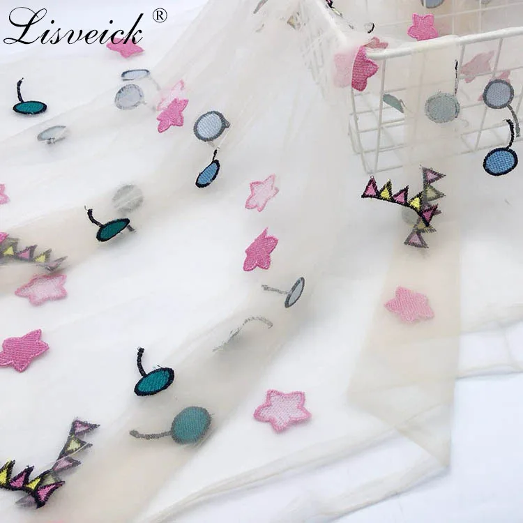 1 ярд 135 см Ретро Милая сетка марля кружево ткань воздушный шар Вышивка Тюль