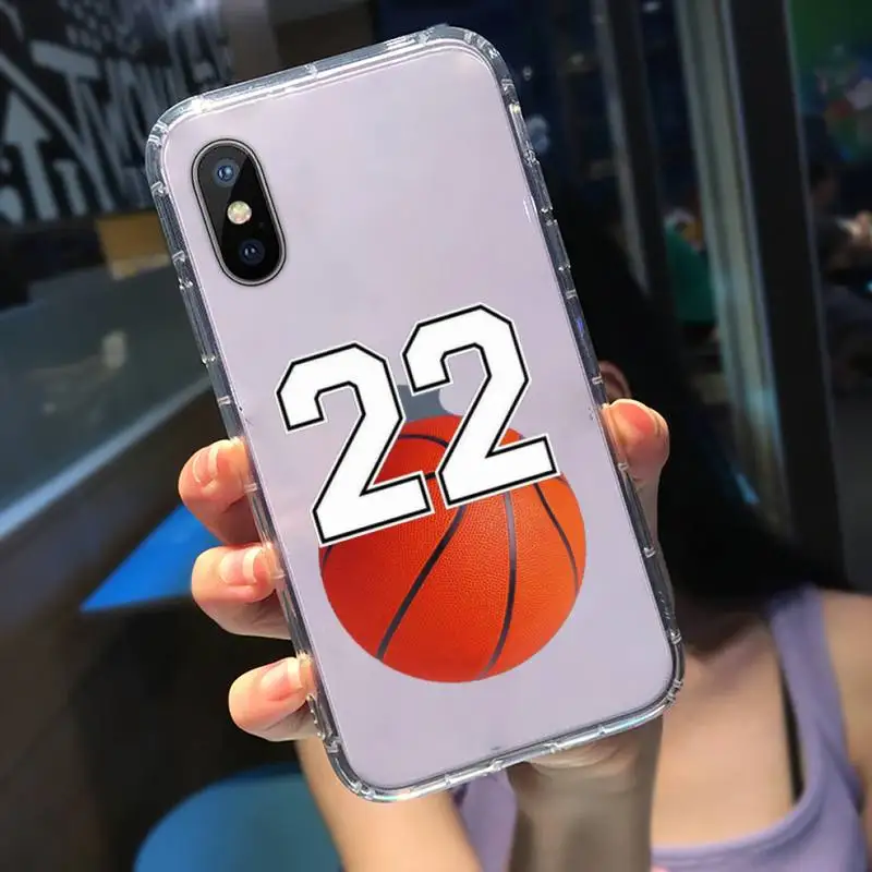 

Simple art basketball lucky numbers Phone Case Transparent for iPhone 11 12 mini pro XS MAX 8 7 6 6S Plus X 5S SE 2020 XR