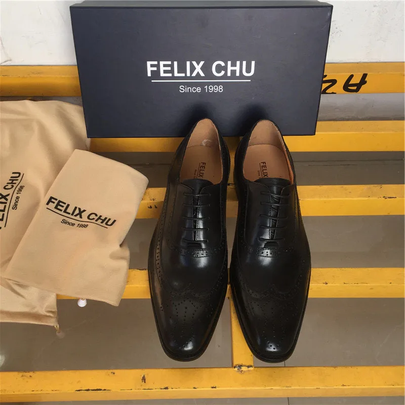 2019 Luxury Mens Brogue Oxford Genuine Leather Brown Lace Up Men Dress Shoes British Style Business Office Formal for Men|Туфли| |