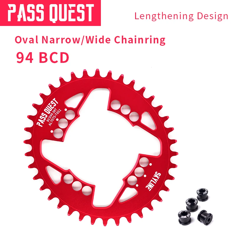 Овальная звезда PASS QUEST 94BCD MTB узкая широкая звезда/цепное кольцо 32T/34T/36T/38T