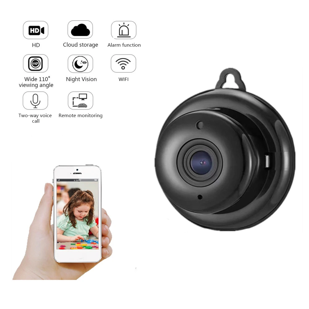 Мини Wifi HD V380 IP камера детский монитор беспроводной CCTV инфракрасный ночное