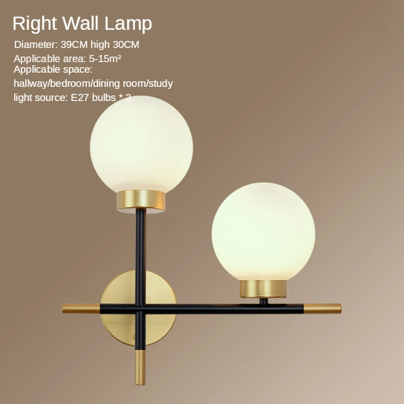 

Настенный светильник черный+золотой из железа и стекла