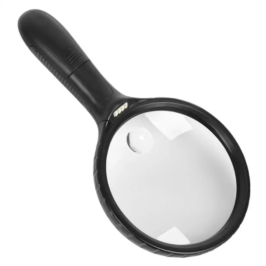 

Handheld Magnifiers 3X 6X Illuminated Magnifier Microscope Magnifying Glass Reading for Jewelry Repair Tool with 4 LED Lamp