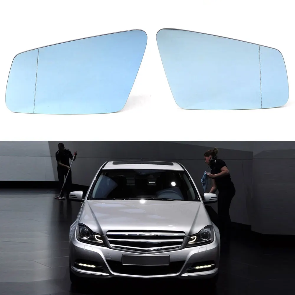 Blue Left and Right Для Mercedes-Benz W212 W204 W221 C180 C250 C300 C350 E200 E250 E300 E350 E550 2010-2013 вправо/левая сторона крыло зеркало Стекло - Цвет: Blue Left and Right