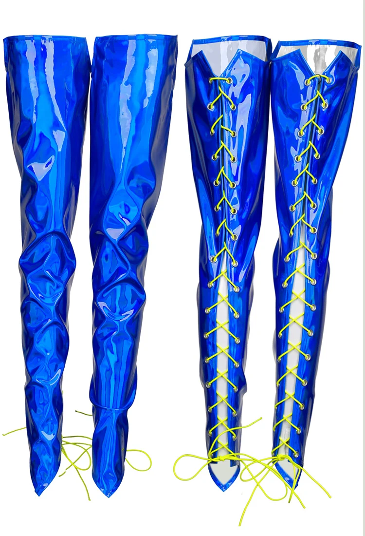 

Leg Ornament Nightclub Laser Colorful Bandage Boot Cover Sexy DJ Women Singer Lead Dance Stage Wear Accessories