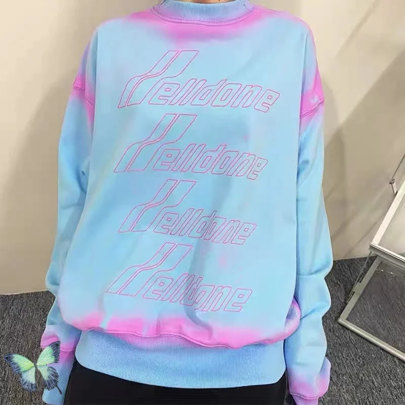 Men Women Welldone Crewneck Pullovers Tie Dye WE11DONE Sweatshirts