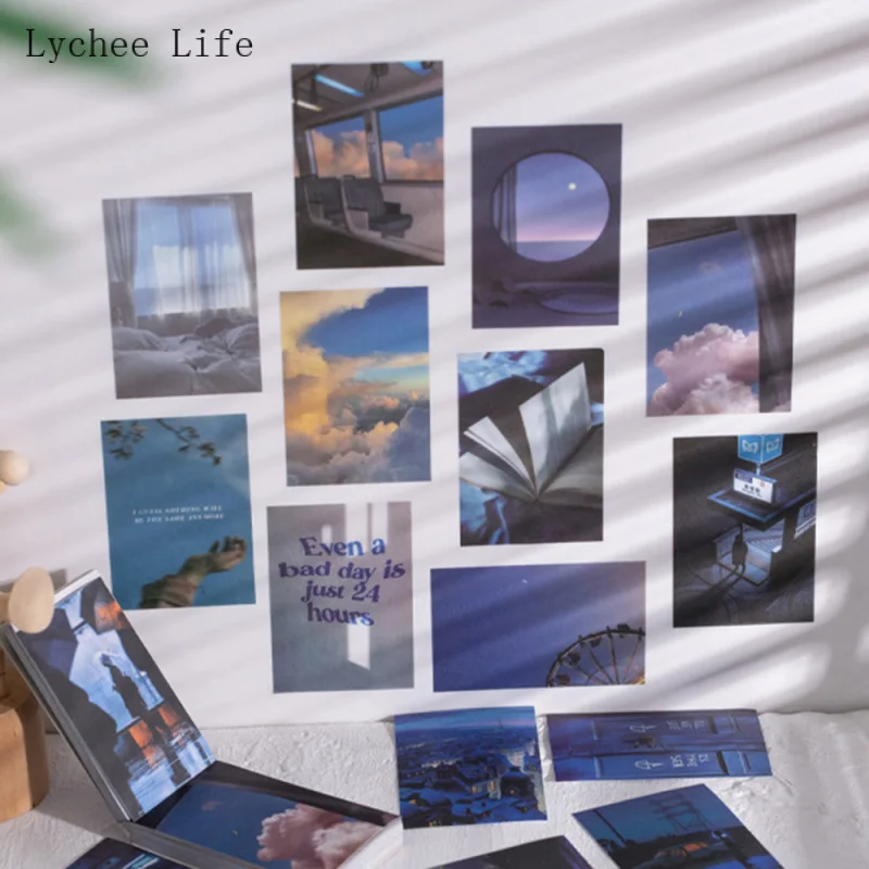 

Клейкие стикеры Lychee Life для скрапбукинга, стикеры с изображением ветра и облака, 4 Х6 см, для изготовления открыток, «сделай сам», нежелательно...