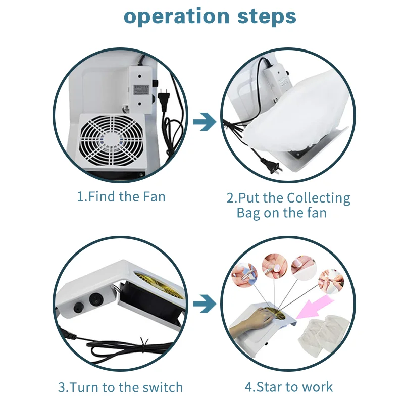 

40W Powerful Nail Cleaner, Nail Vacuum Cleaner for Manicure Machine Suction Nail Dust Collector Nail Fan for Dust Collecting