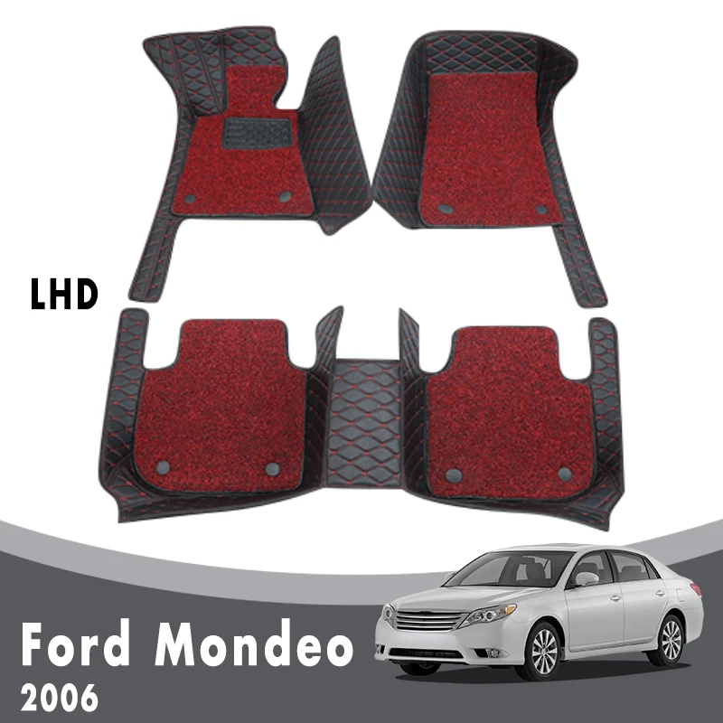 Автомобильные коврики на заказ для Ford Mondeo 2006, роскошные двухслойные коврики с проволочной петлей, автозапчасти, аксессуары, накладки для но...